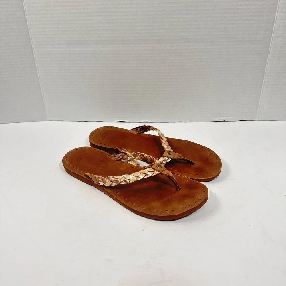 UGG Navie Braided Leather Sandals Sz 10‎